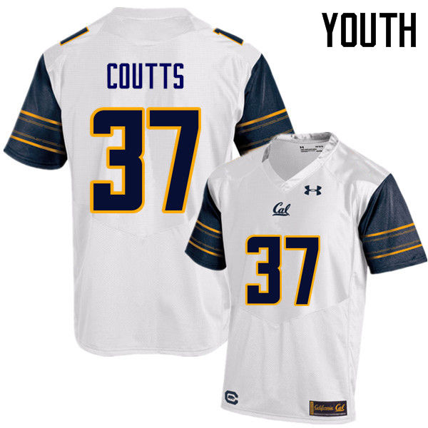 Youth #37 Steven Coutts Cal Bears (California Golden Bears College) Football Jerseys Sale-White - Click Image to Close